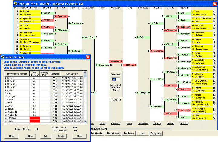 Tourney Tracker Add Entry to the Pool and Record Results Screen Shots (40835 bytes)